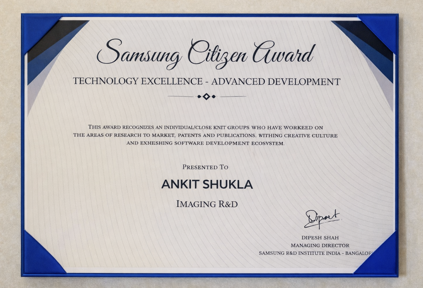 Samsung Citizen Award — Advanced Development