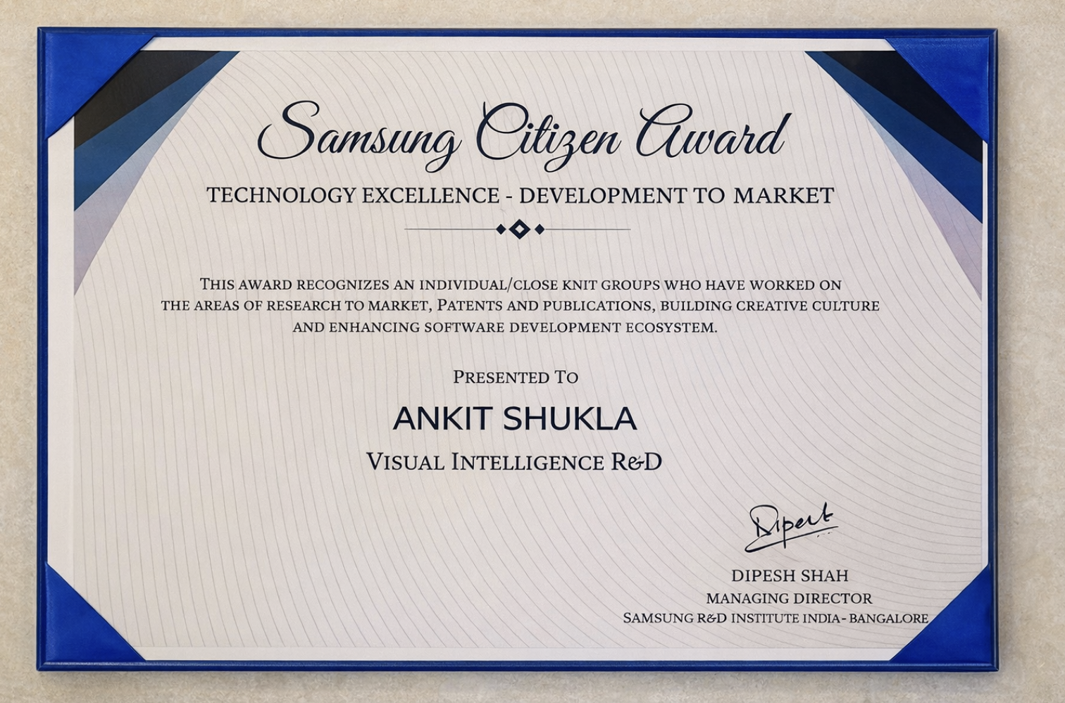 Samsung Citizen Award — Development to Market