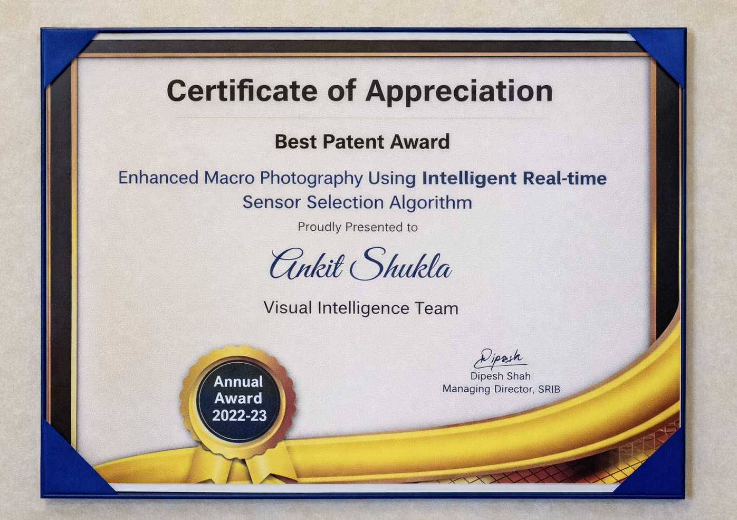 Best Patent Award 2022-23