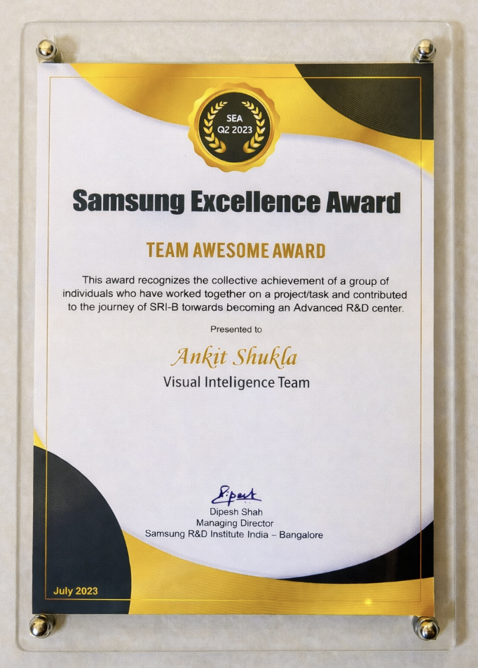 Samsung Excellence Award — Team Awesome